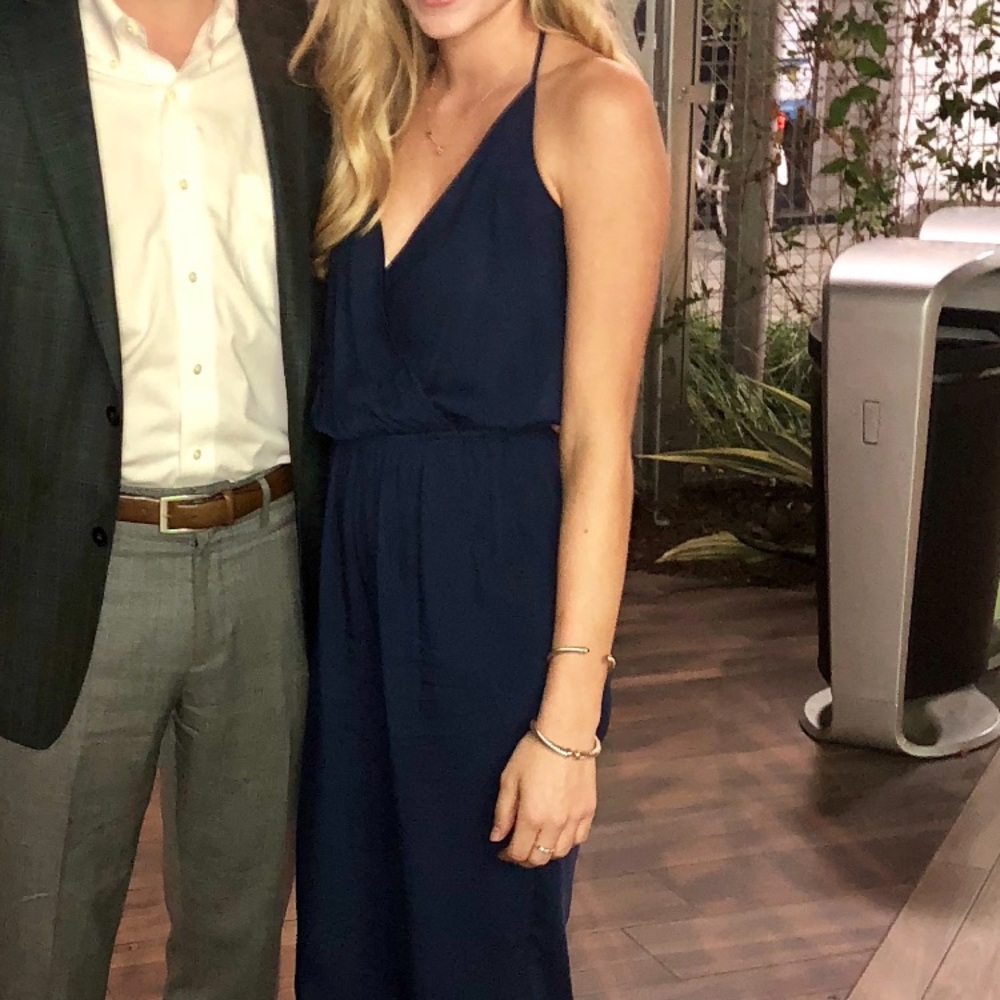 Navy blue pant romper- lulus